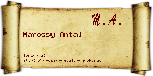 Marossy Antal névjegykártya